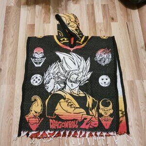 Dragon Ball Z Super Poncho Hooded For Kids Graphic Anime Made in Mexico